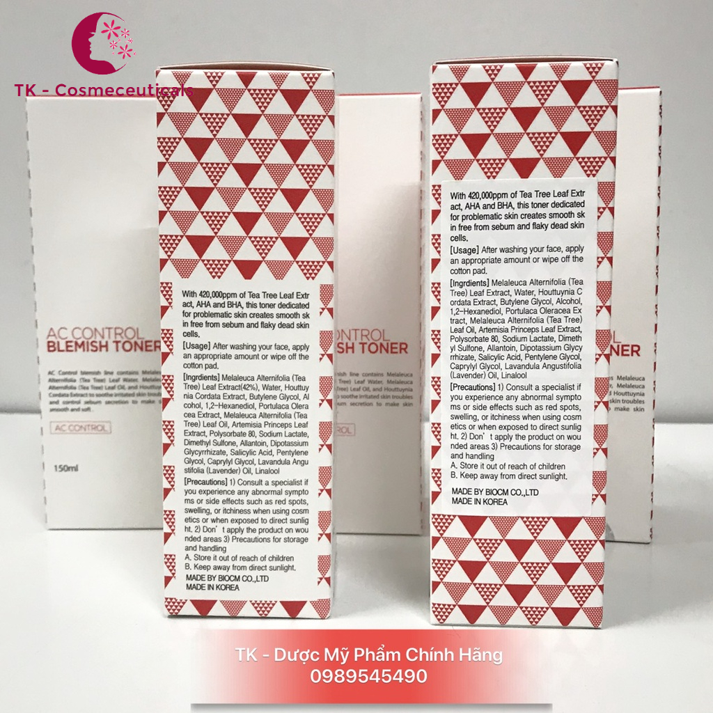 Toner Goodndoc AC Control Blemish Toner Chứa AHA + BHA, Cân Bằng pH Da, Sạch Sâu, Ngừa Mụn - 150ml