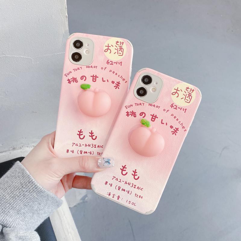 Ốp Điện Thoại Da Lộn In Hình Quả Đào Cho Oppoa9X A8R11S