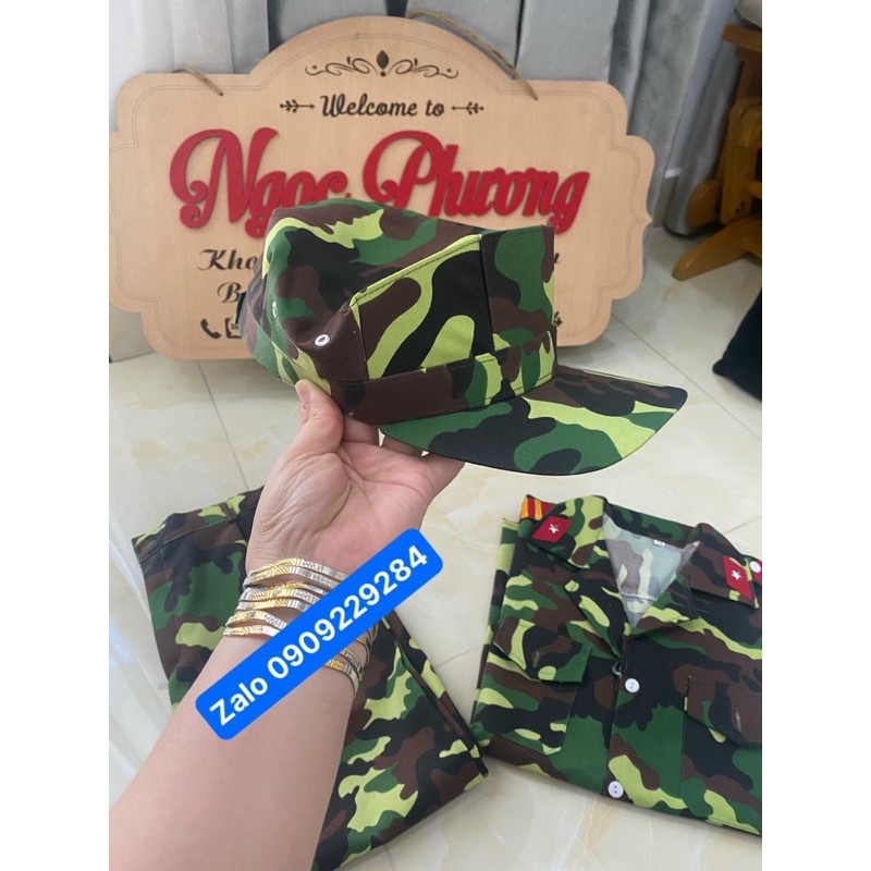 SET ĐỒ LÍNH RẰN RI CHO BÉ TRAI VÀ BÉ GÁI KÈM NÓN