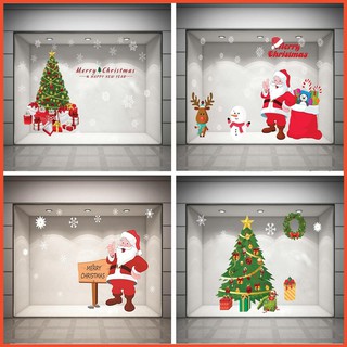 Decal Noel dán kính cao cấp không để lại keo khi gỡ -  Decal trang trí giáng sinh dán tường nhiều mẫu có keo sẵn dễ dán