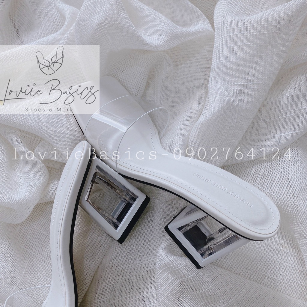 GUỐC CAO GÓT LOVIIECORNER - GIÀY THỜI TRANG MŨI VUÔNG QUAI TRONG - DÉP NỮ ĐẾ VUÔNG 7 PHÂN D220233