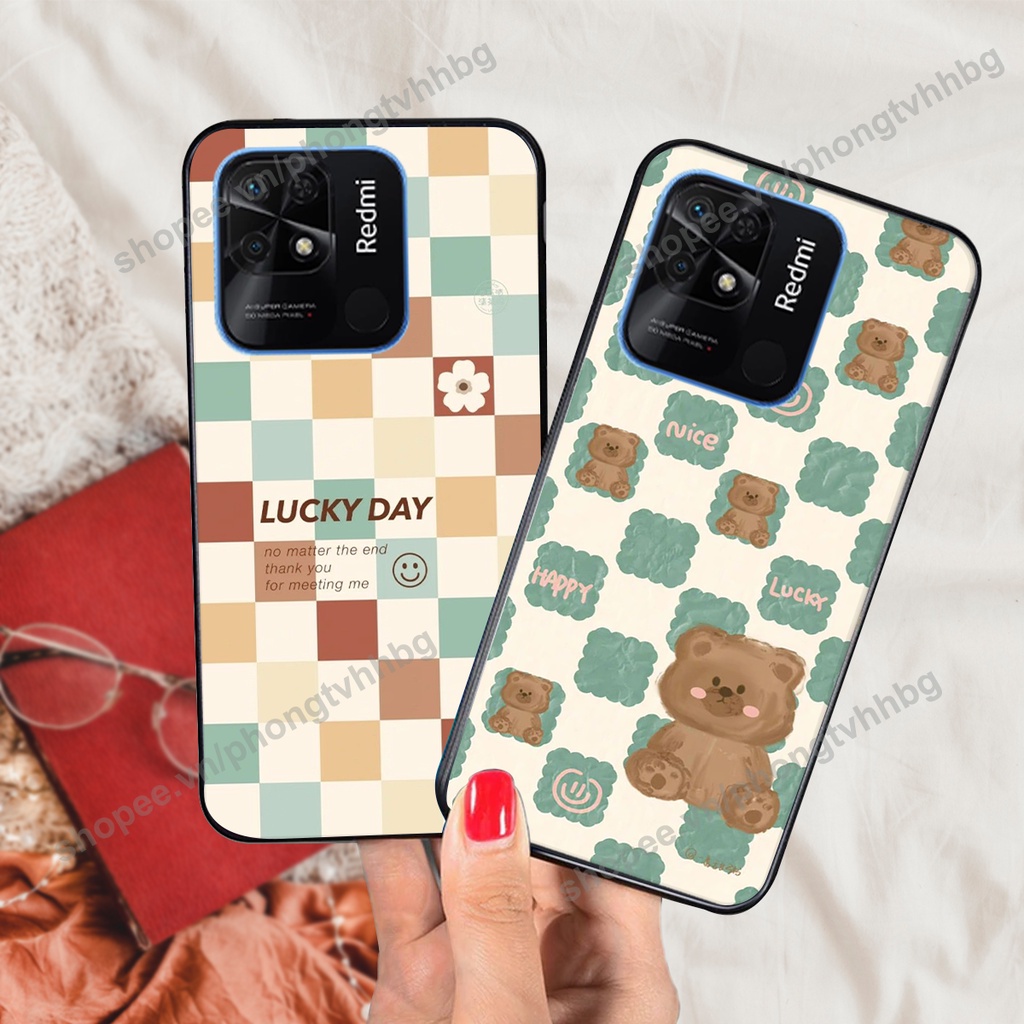 Ốp lưng Xiaomi Redmi 9C / Redmi 10c in mẫu gấu bo viền , smile mặt cười cực cute đẹp