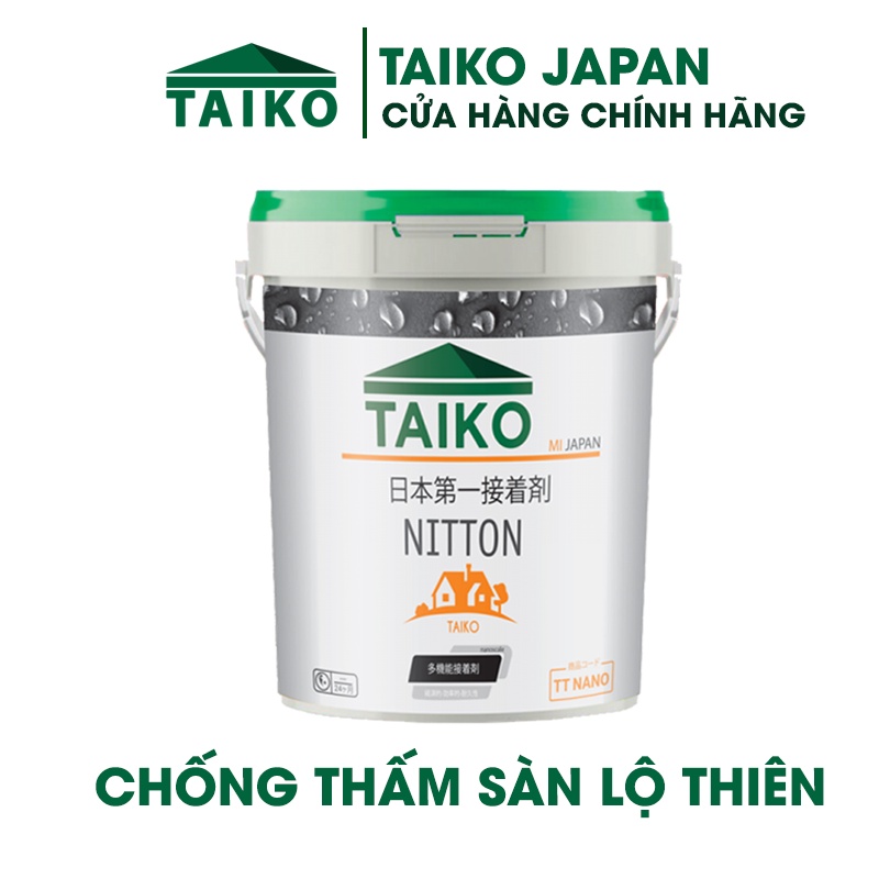 Keo Sơn Chống Thấm Sàn Mái TAIKO NITTON - Thùng 18 Lít - Tặng Kèm Vải Kết Cấu