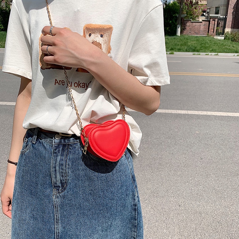 Túi đeo vai IELGY hình trái tim nhỏ xinh phong cách thời trang cho nữ