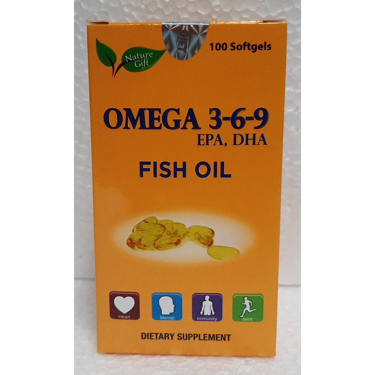 1 HỘP DẦU CÁ OMEGA 369 của Mỹ - NATURE GIFT (Bảo vệ đôi mắt, hỗ trợ tuần hoàn)(100V/ HỘP)