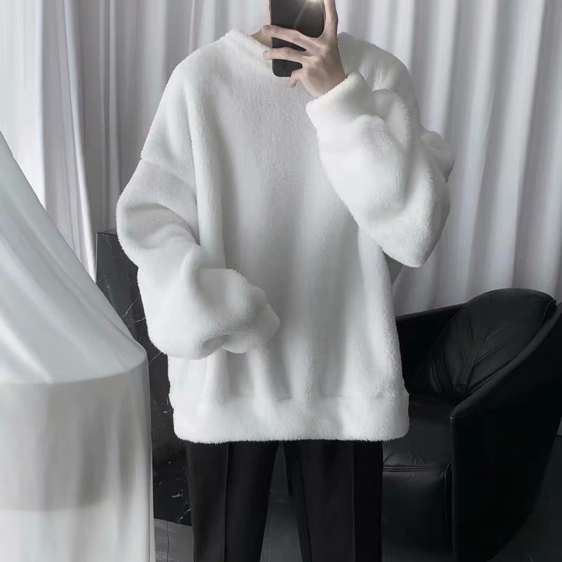 Áo sweater cổ tròn dáng rộng phong cách Hàn Quốc độc đáo cho cặp đôi
