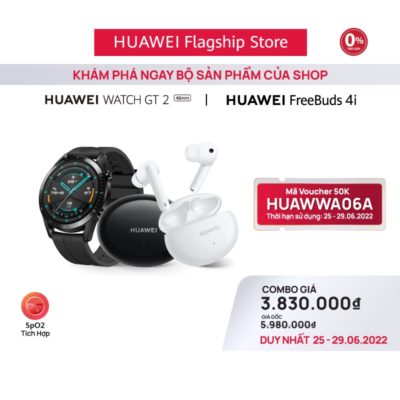 Bộ Sản Phẩm Huawei (Đồng Hồ Thông Minh Watch GT2 + Tai Nghe Không Dây Freebuds 4i)