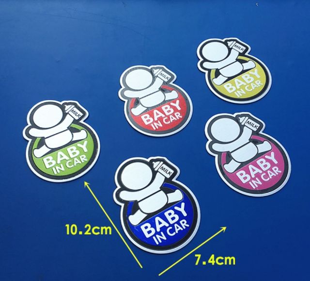 Sticker nhôm Baby in car mẫu 2 dán ô tô