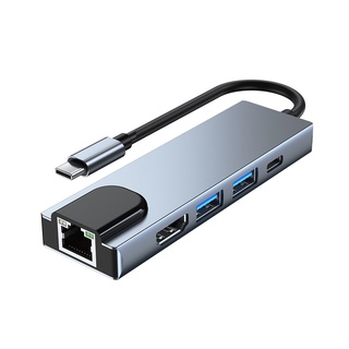 Adapter | đầu chuyển tín hiệu từ 1 cổng type-c sang cổng mạng lan rj45, tín hiệu hình ảnh hdmi, type-c và 4 cổng usb 3.0