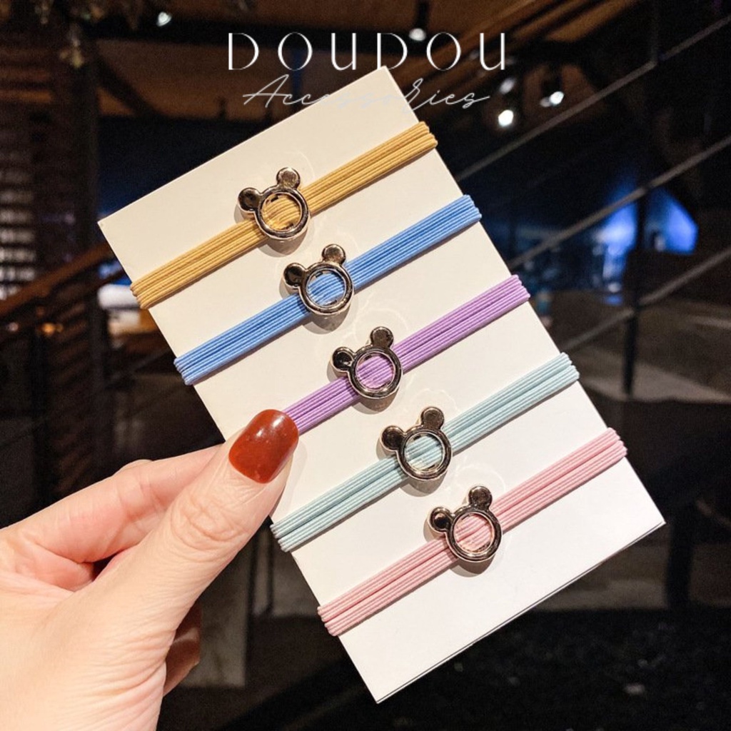Dây cột tóc DOUDOU Chun buộc tóc Dây buộc tóc trứng rán bơ dễ thương phong cách Hàn Quốc thời trang PJ004