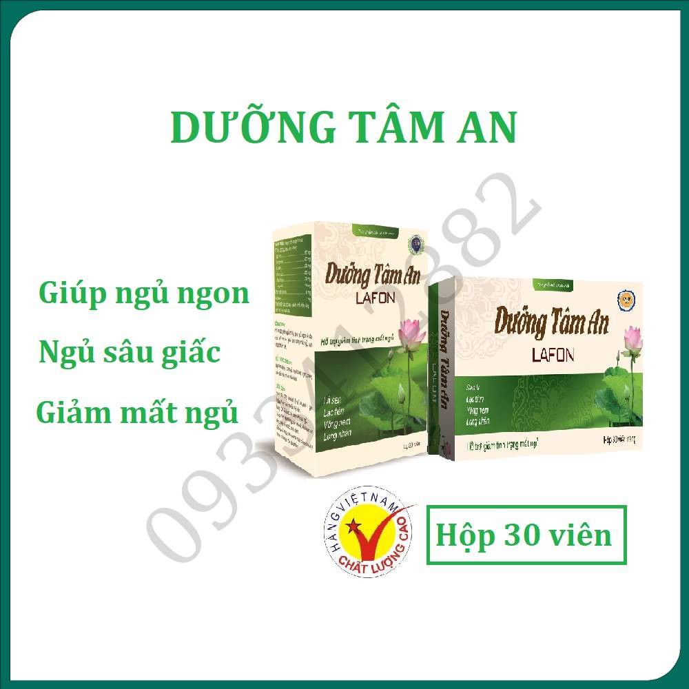 Viên uống Dưỡng Tâm An Lafon hộp 30 viên giúp ngủ ngon và sâu giấc, hỗ trợ mất ngủ Hàng Chính Hãng Công Ty