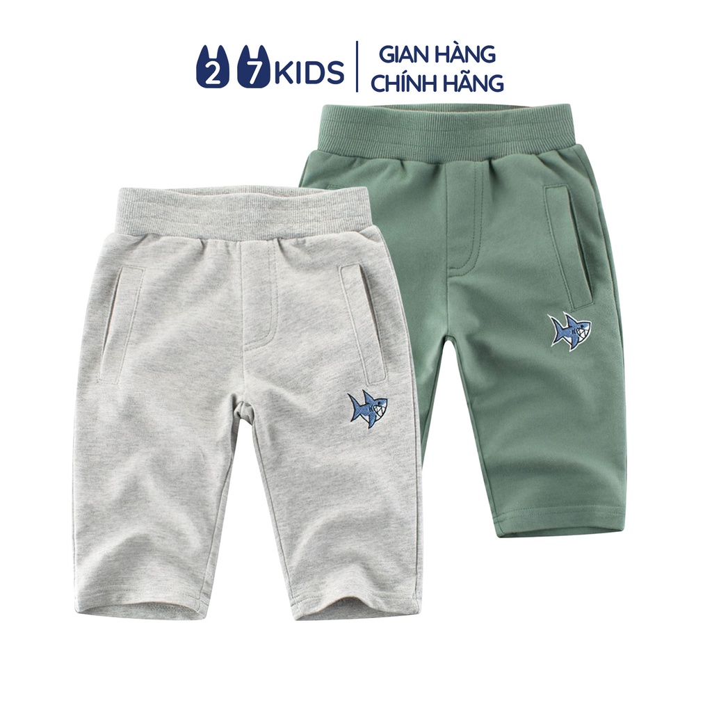 Quần lửng bé trai 27Kids Quần đùi short nam 100% Cotton cho trẻ từ 2-10 tuổi BSPM1