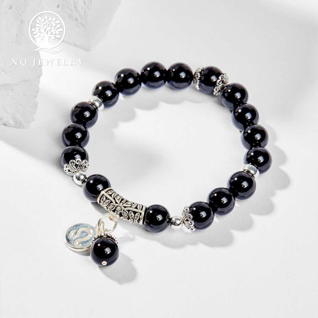 Vòng tay đen charm cung hoàng đạo - NQ Jewelry