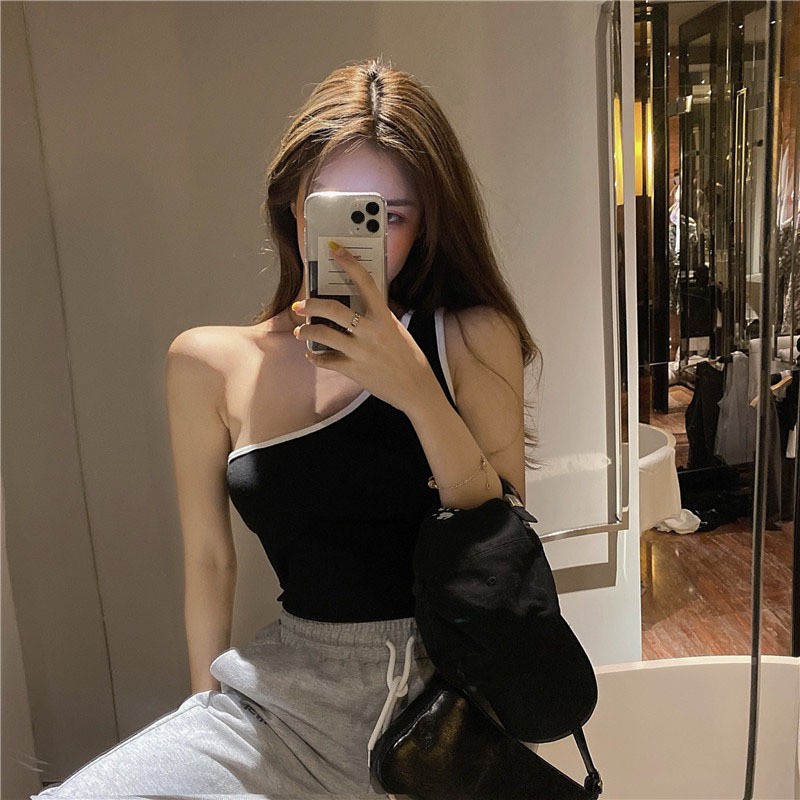 [HOT2021] Áo croptop nữ kiểu mới💖Áo chéo vai💖Mùa hè 2021