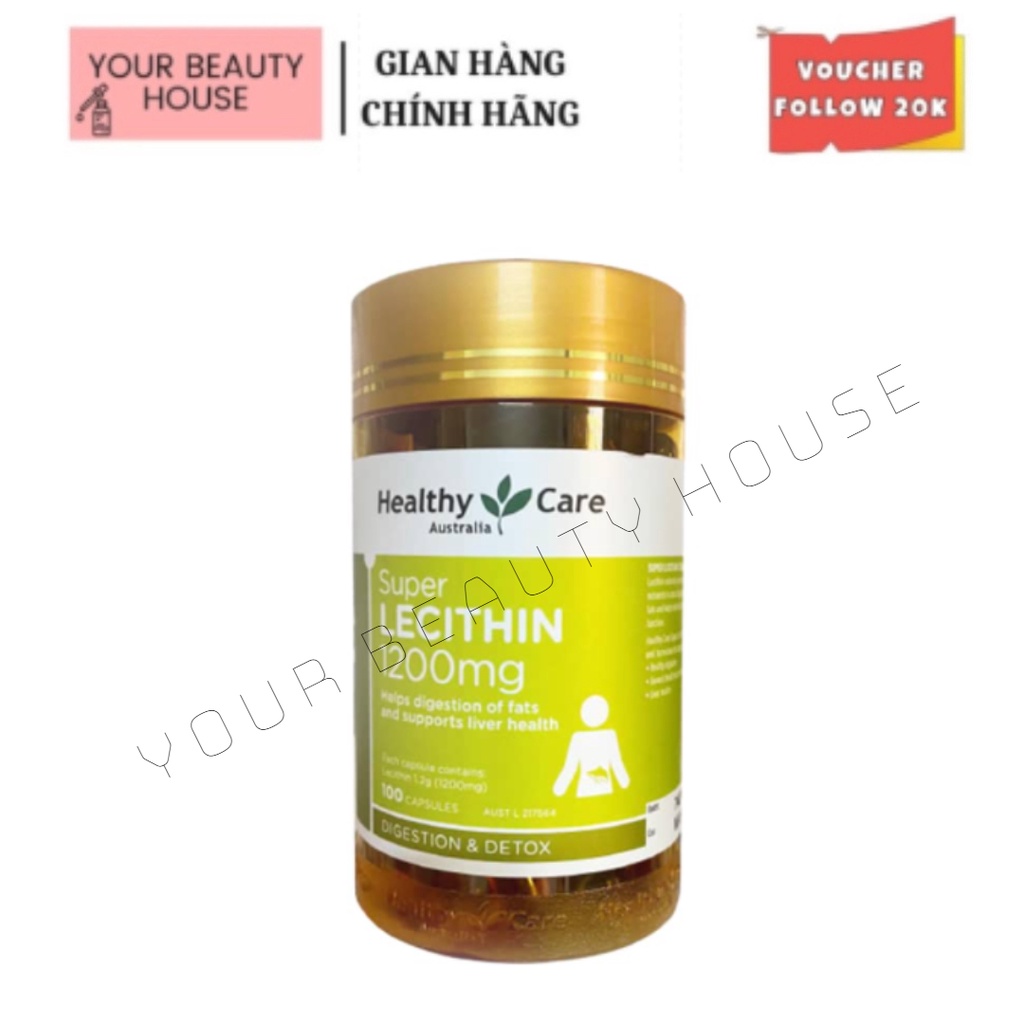 [Healthy Care] Mầm Đậu Nành Super Lecithin 1200mg - 100 viên tốt cho sinh lý nữ