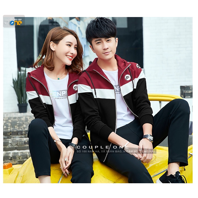 Áo Khoác Cặp Thun Poly phối vai N