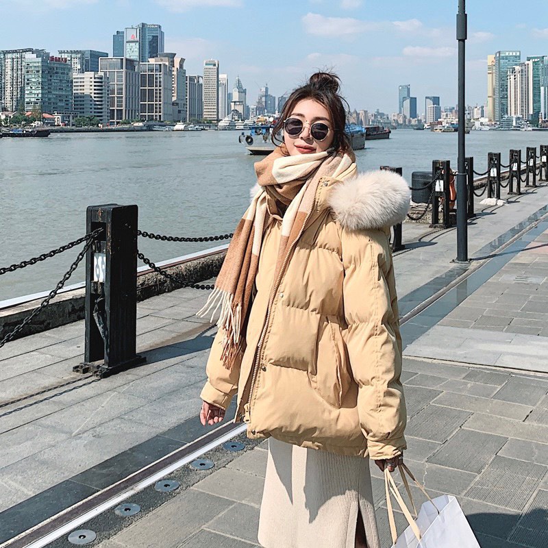 Áo phao béo mũ lông nữ 9 màu, hàng cao cấp loại 1, chất dày đẹp cực ấm Kanimi | BigBuy360 - bigbuy360.vn