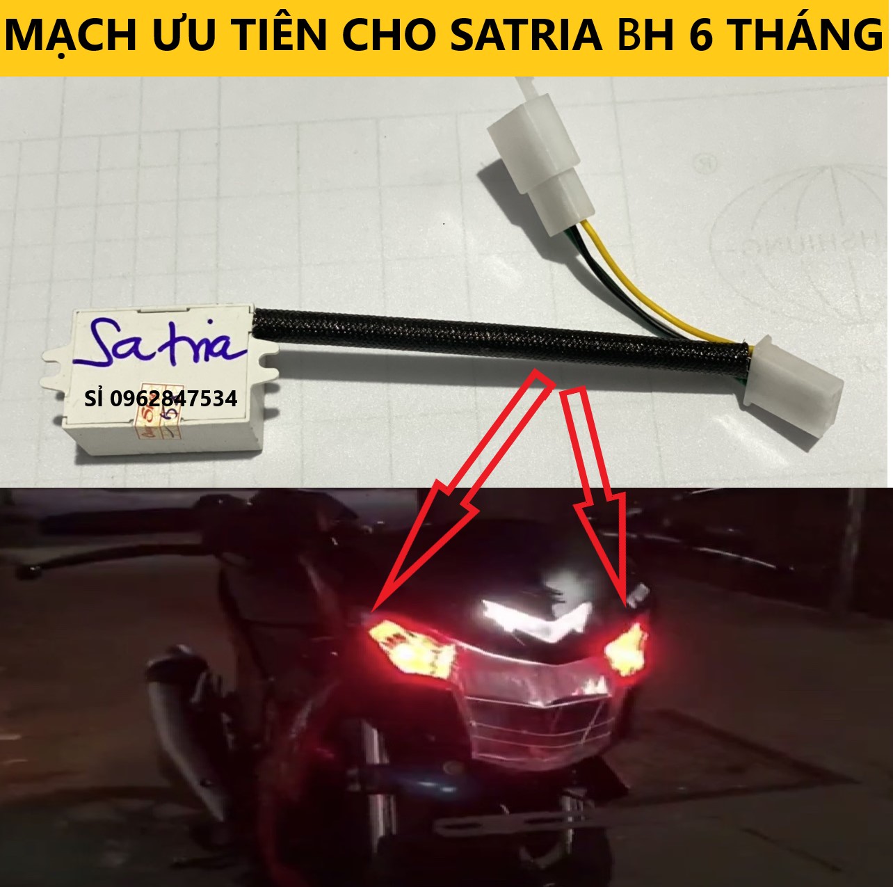 Mạch ƯU TIÊN cho Satria - Mạch ha hazard cho Satria BH 6 tháng