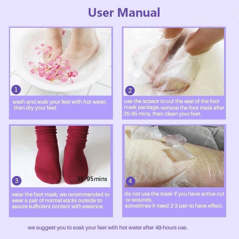 Lavender Exfoliation, Whitening and Moisturizing Foot Mask, Skin Care Foot Mask Hand Mask, Peeling Foot Mask, Remove Dead Skin and Calluses, Reduce Fine Lines, Plant Careot Care,foot Care