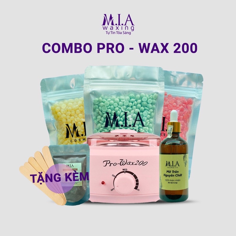 Combo 100gr Sáp Wax Nóng Hard Nhập,Mỡ Trăn và Nồi Nấu Sáp Pro 200