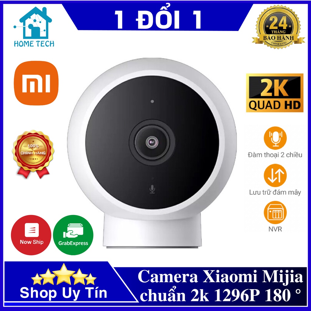 Camera Wifi Xiaomi 2K 1296P Xem 180 °, 2.4G WiFi IR, Hồng Ngoại Nhìn Đêm, AI Thông Minh