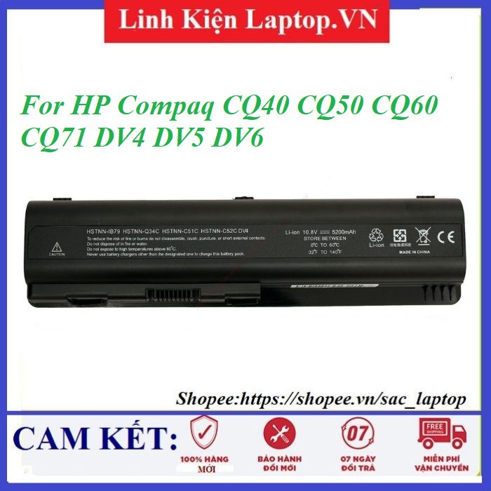 ⚡Pin laptop HP Compaq CQ40 CQ50 CQ60 CQ71 DV4 DV5 DV6
