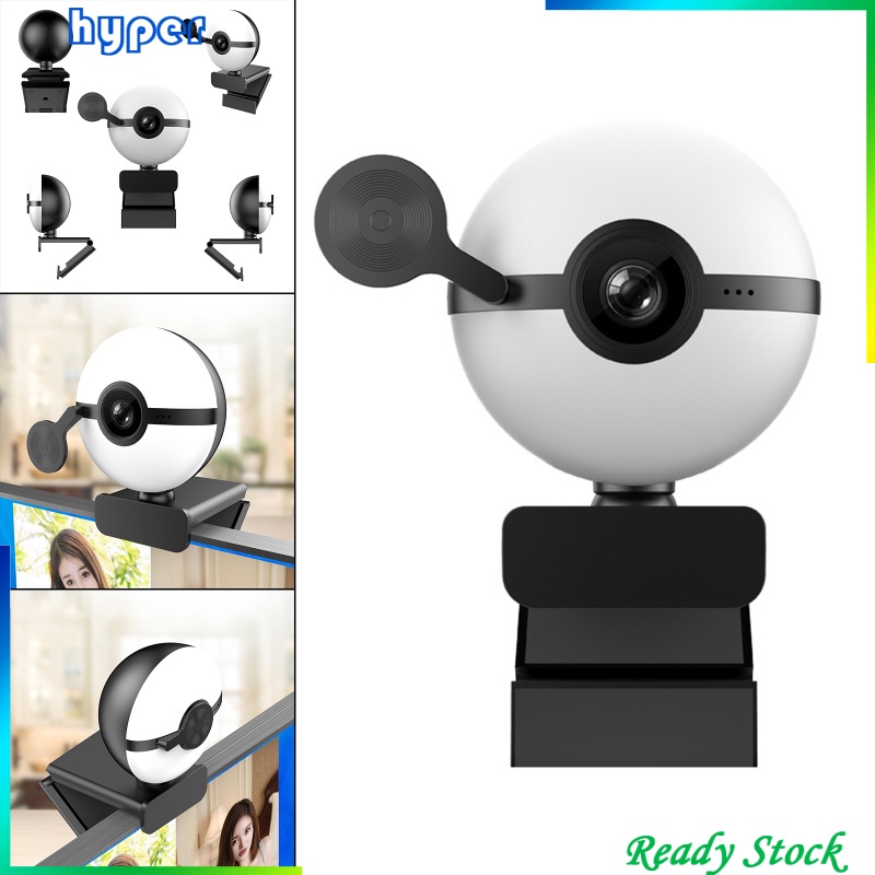 Webcam HD 2K tích hợp mic kèm vỏ bọc ống kính cho laptop | BigBuy360 - bigbuy360.vn