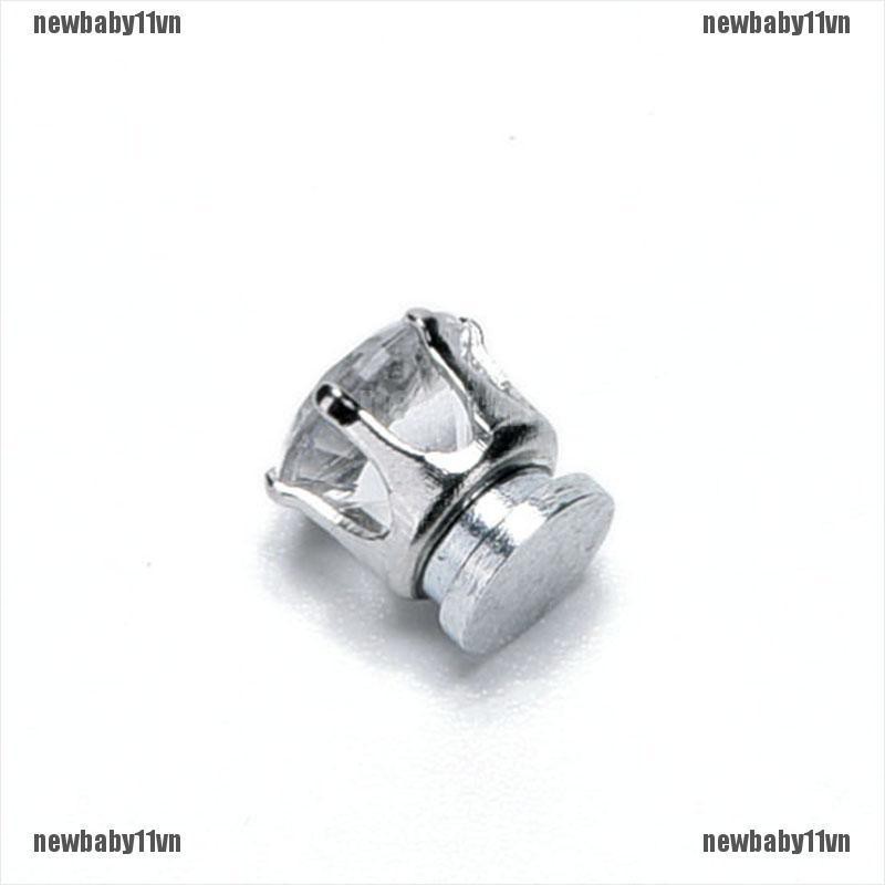 1 Cặp Bông Tai Nam Châm Pha Lê Đen / Trong Suốt Phong Cách Unisex