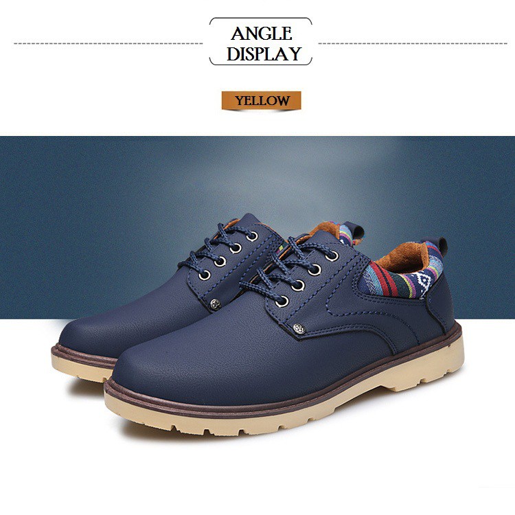 Giày Buck Lịch Lãm Gót Họa Tiết Màu Xanh Navy | BigBuy360 - bigbuy360.vn