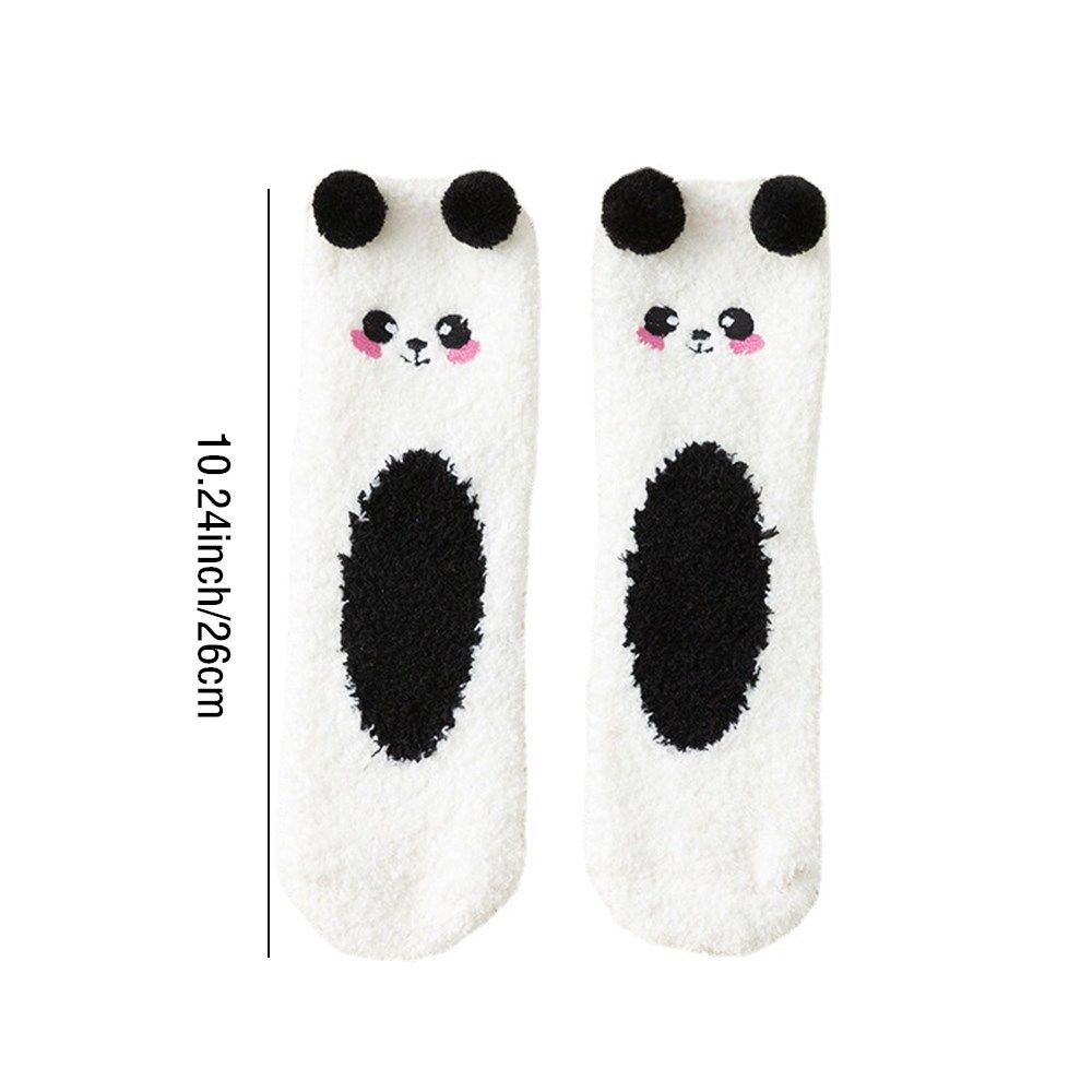 Vớ nhung san hô giữ ấm mềm mại họa tiết gấu dễ thương