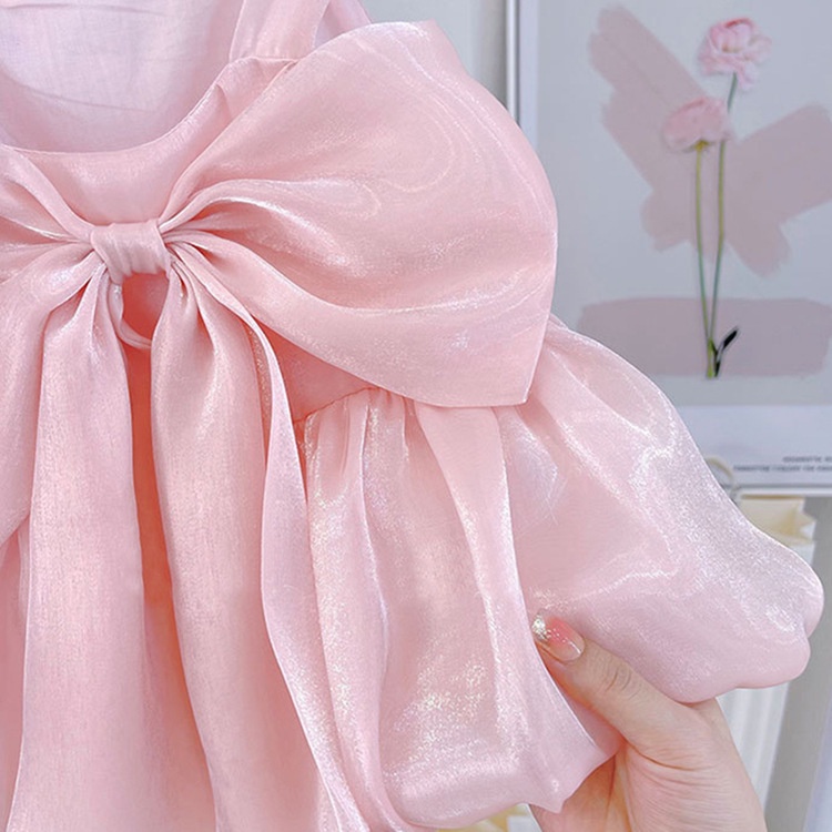 Áo Vest Trẻ Em Nơ 3D Mới 2022 Cô Gái Organza Ngọt Ngào Hàng Đầu