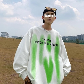 Áo sweater , áo cổ tròn vải dày màu trắng , đen, xám from rộng phong cách