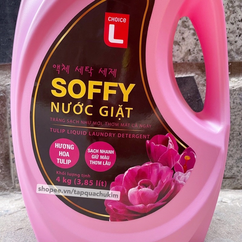Nước giặt SOFFY Hàn Quốc chai 4KG - hương hoa TULIP