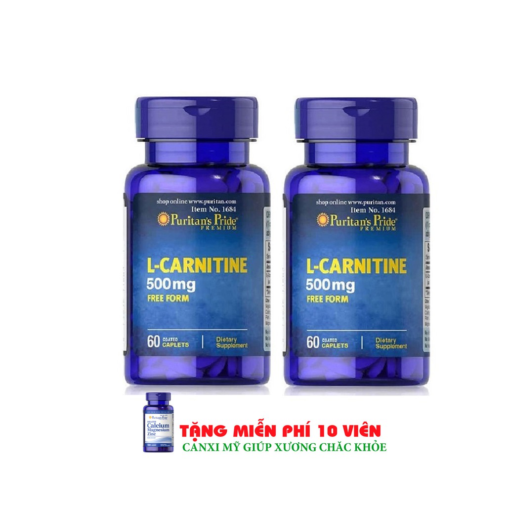 Bộ 2 Viên uống giảm cân không tác dụng phụ,hỗ trợ chức năng thận L-Carnitine 500mg 60 viên
