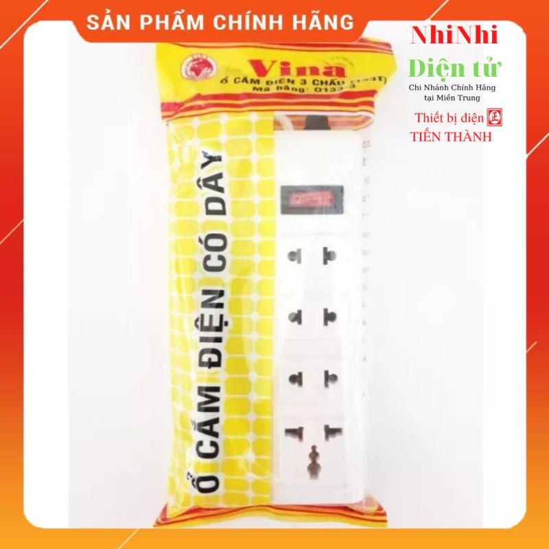 Ổ cắm điện Vina 3m 3 lỗ cắm có lỗ 3 chấu