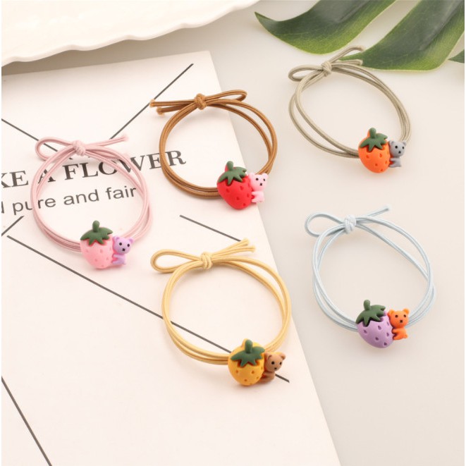 Combo 10 Dây Buộc Tóc Gấu Dâu Siu Đáng Iu