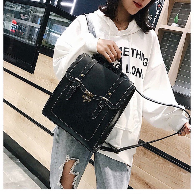 BLN499H508 BALO ĐEO CHÉO THỜI TRANG NỮ BALO HỘP VUÔNG VINTAGE DA PU ULZZANG