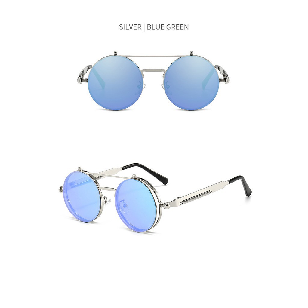 Kính Mát Gọng Kim Loại Tròn Lật Phong Cách Retro Cho Nam Và Nữ | BigBuy360 - bigbuy360.vn