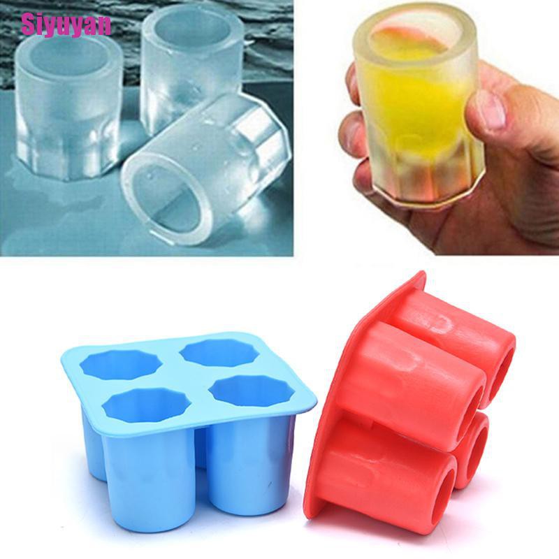 Khuôn Silicone Làm Đá 4 Ô Hình Trụ