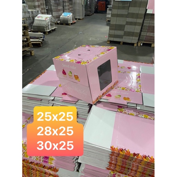 10 hộp bánh kem size 30x30x25,hộp bánh sinh nhật giá rẻ