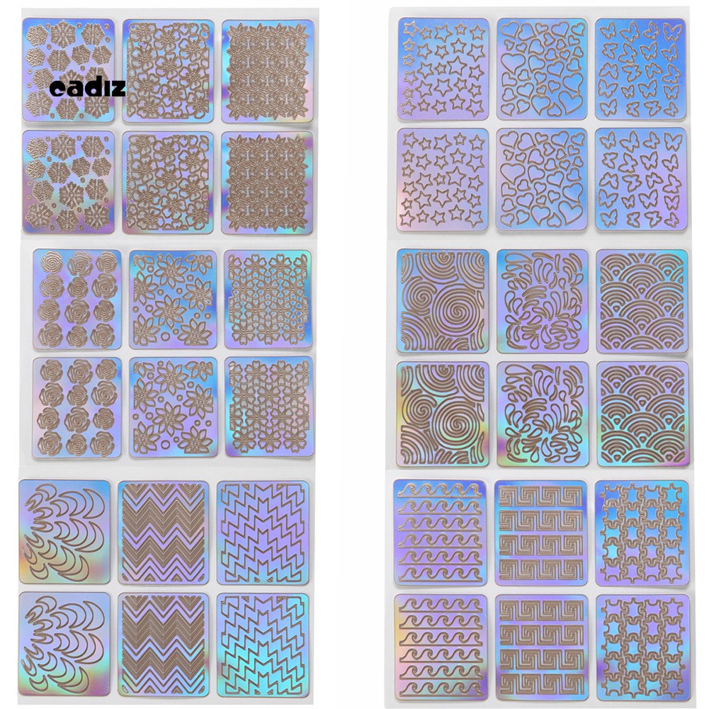 [Hàng mới về] Bộ 12 tờ mẫu in họa tiết trang trí móng tay nghệ thuật