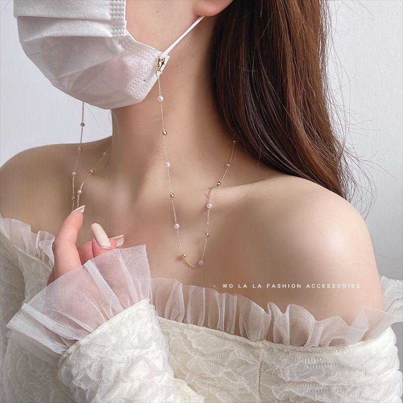 Dây Đeo Mắt Kính / Tai Nghe Bluetooth Chống Thất Lạc Màu Ngọc Trai Đơn Giản