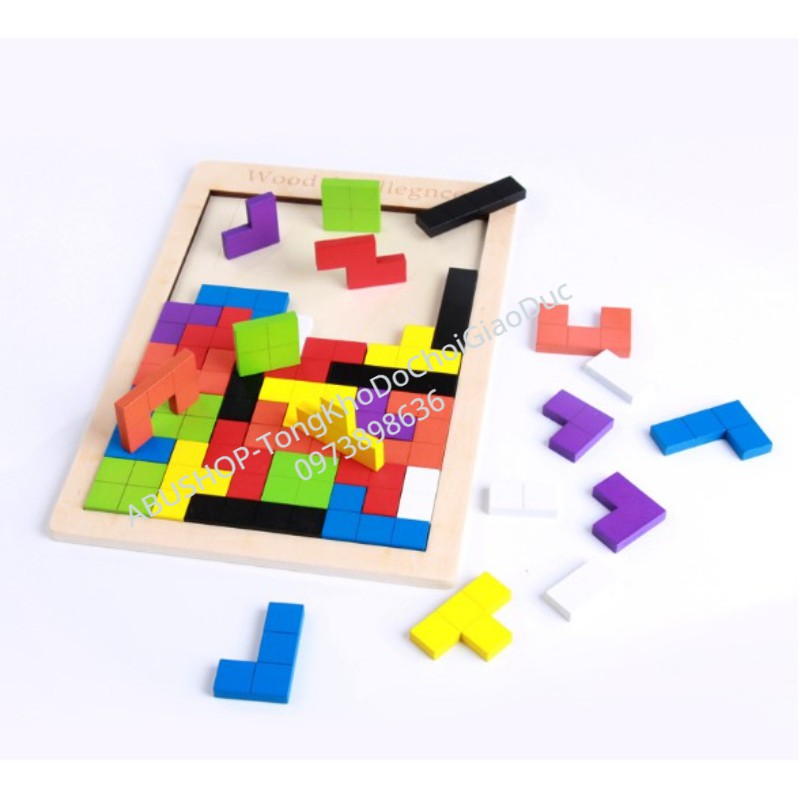 Combo TETRIS và TRÍ UẨN tangram - Đồ chơi trí tuệ size đại hàng chuẩn cho bé