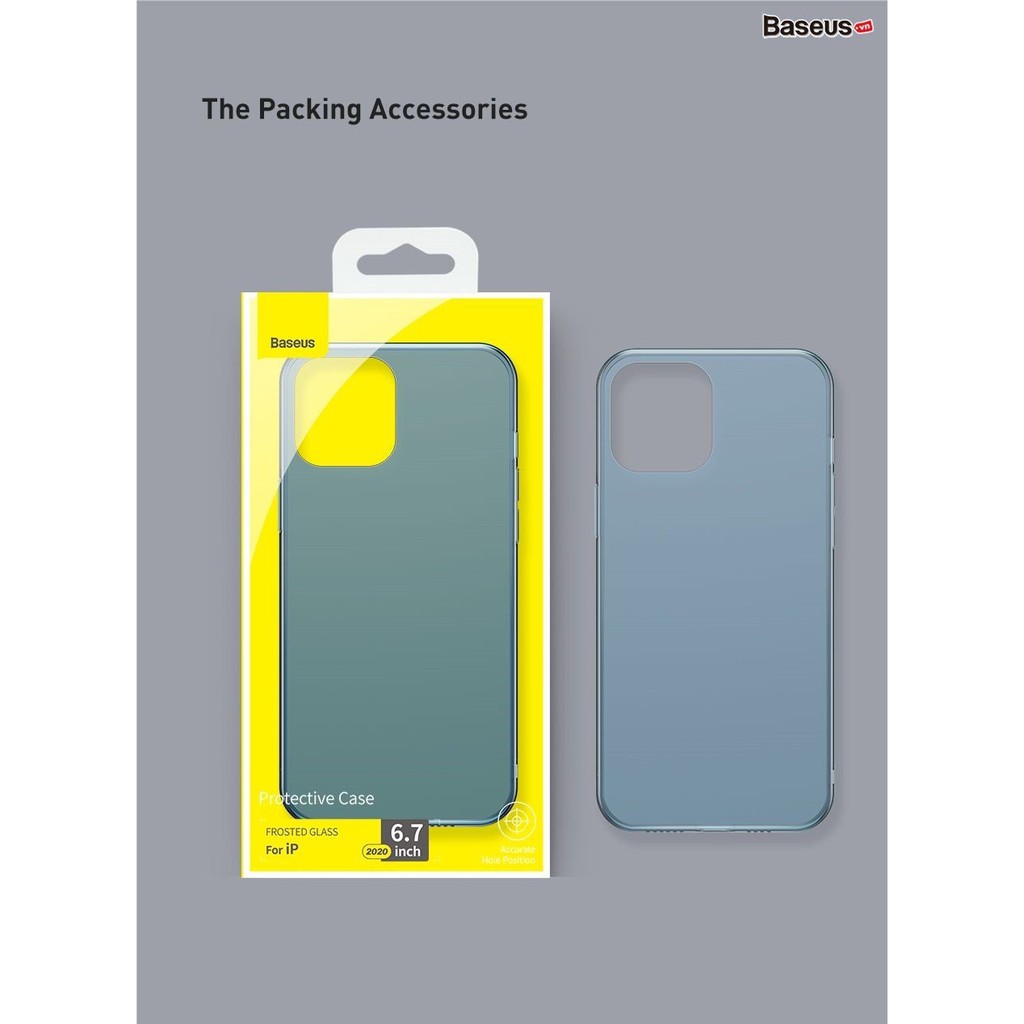 Ốp Lưng Cho iPhone 12 Mini / 12 & 12 Pro / 12 Pro Max Mặt Kính Cường Lực Nhám chống sốc Baseus Frosted Glass Protective