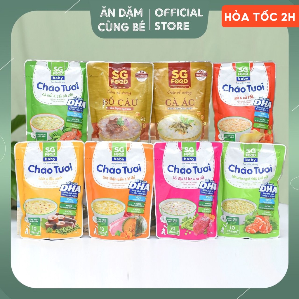 Cháo tươi SG Food ăn liền cho bé ăn dặm ngon bổ dưỡng 240g 89360