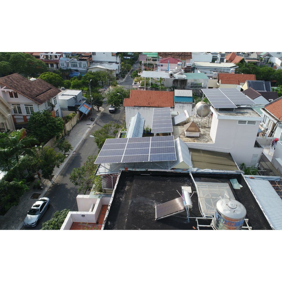 COMBO hệ thống Năng lượng mặt trời PIN POLY QCELL 3,45KW hòa lưới + INVERTER GROWATT 3000W