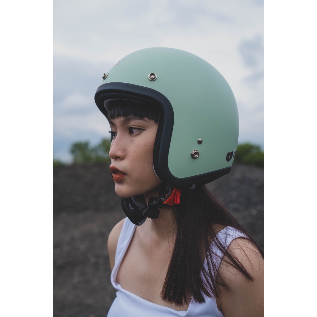 Mũ bảo hiểm 3/4 Raw Bosco arrow shop màu trơn thời trang cute chất lượng cao