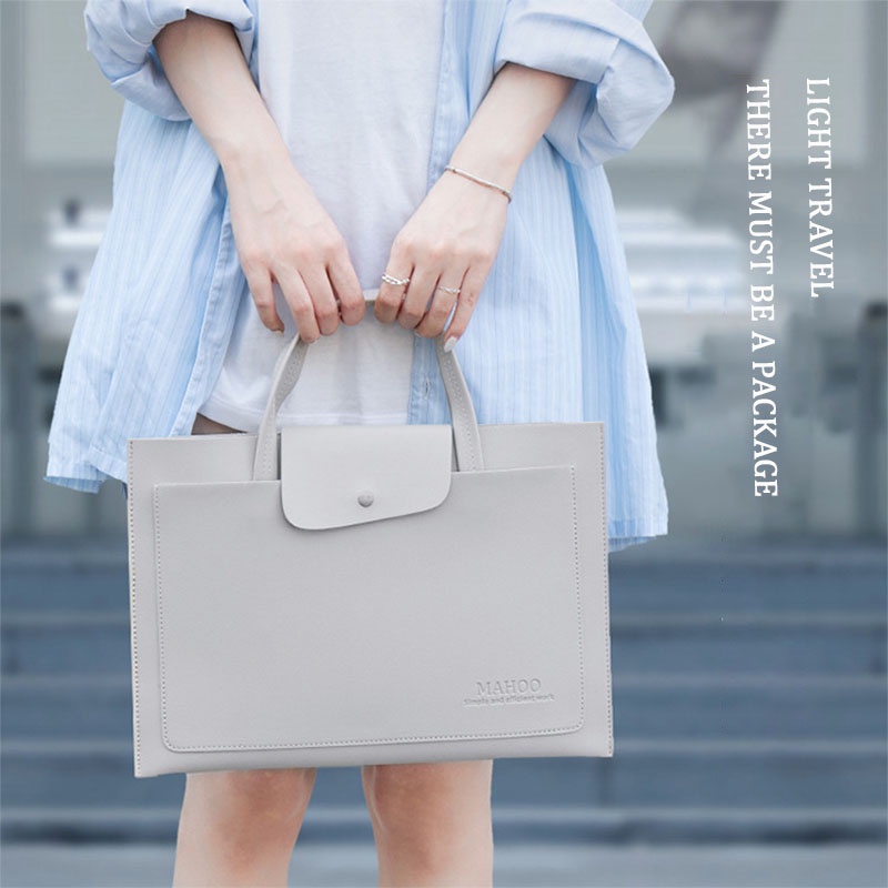 Túi da PU chống thấm nước cho nam và nữ đựng máy tính xách tay 13 14 15.4 15.6 Inch