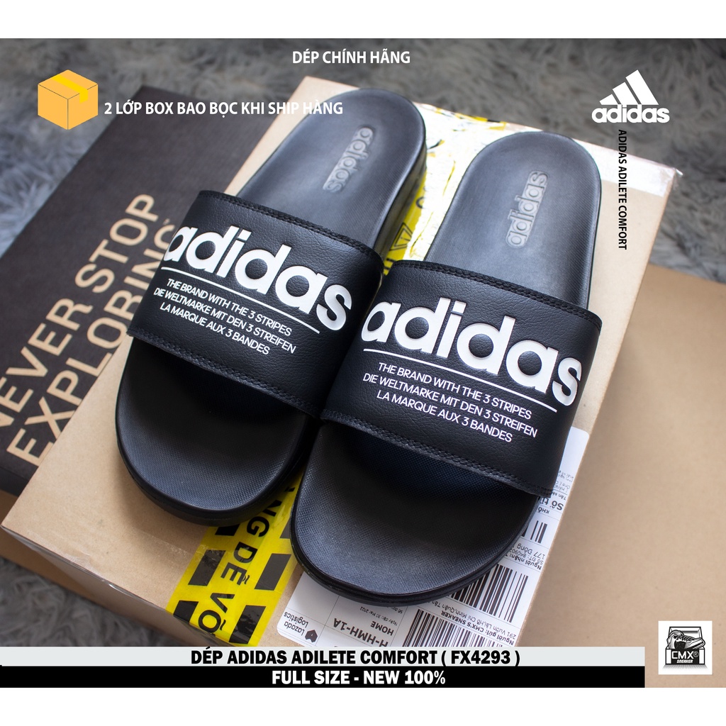 [ HÀNG CHÍNH HÃNG ] Dép Adidas Adilete Comfort Logo ( FX4293 ) - REAL AUTHENTIC 100%