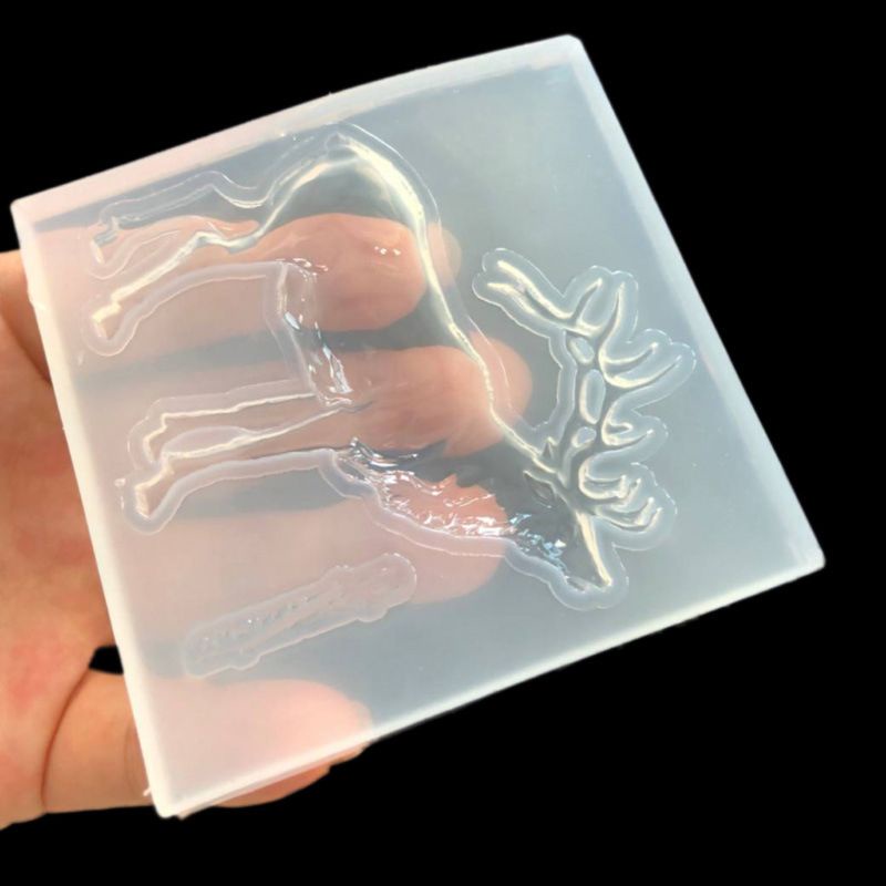 Sa Khuôn Silicon Hình Hươu / Voi / Nai Sừng Tấm DIY Để Làm Đồ Trang Sức